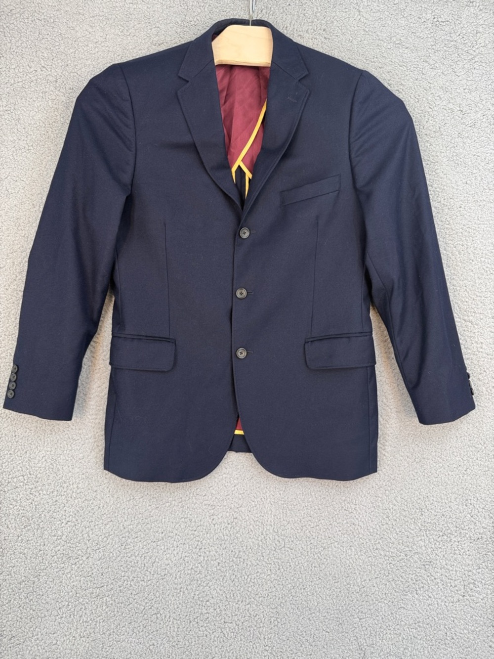 J. Crew Men's 40R Navy 3 button 100% Wool Blazer Classic Tailored Jacket